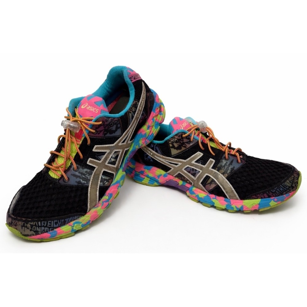 Asics Gel-Noosa Tri 8 Womens Running Shoes Black Multi Color T356N Size 10.5
